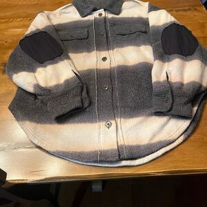 Free People Textured Knit Jacket in Black and Gray